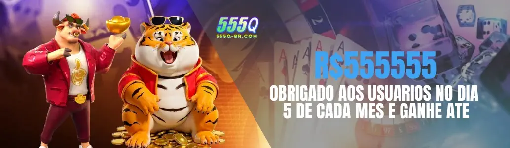 Banner de promoções do 555Q cassino com bônus de boas-vindas e ofertas especiais