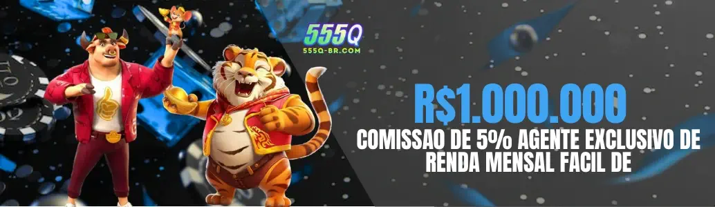 Banner de promoções do 555Q cassino com bônus de boas-vindas e ofertas especiais